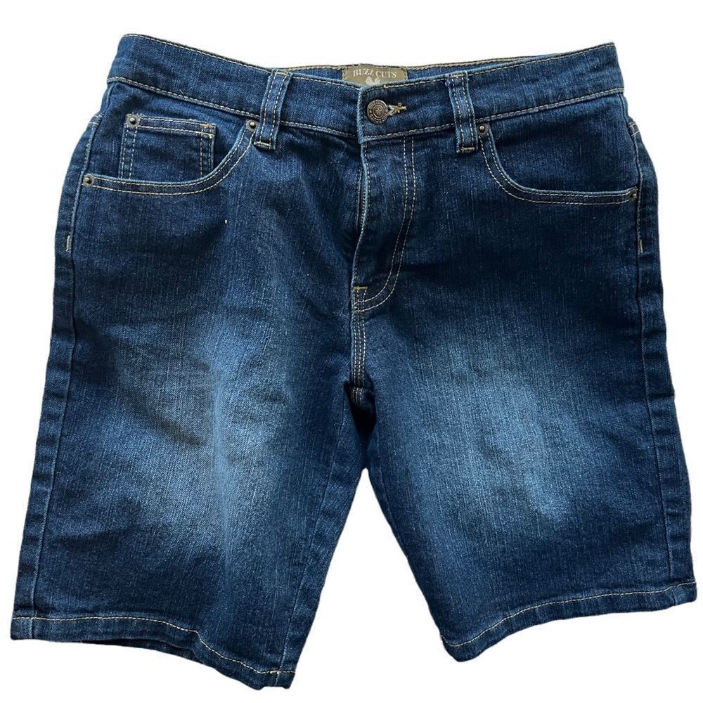 Boys Buzz Cuts Dark Rinse Denim Shorts - Sz 16
